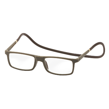 Leesbril Ofar Magnet Flex bruin compleet - schuin aanzicht.