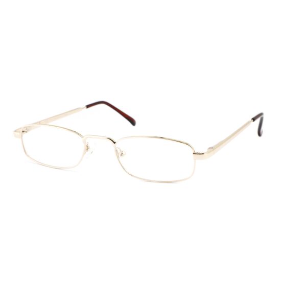 Leesbril Easy Eyewear 3533 C62 in goud, schuin aanzicht.