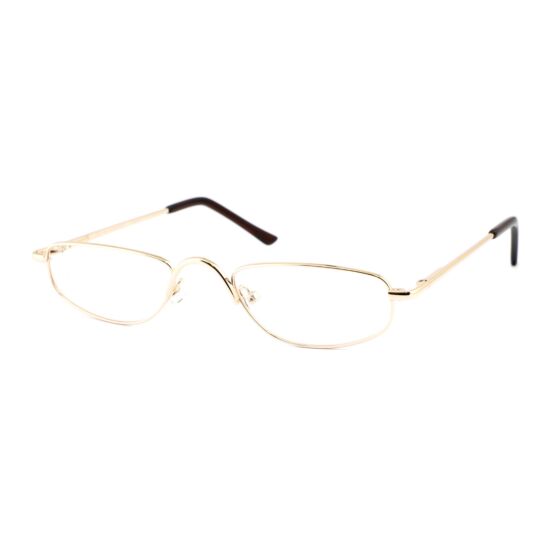 Leesbril Easy Eyewear 75014 C1 in goud, schuin aanzicht.