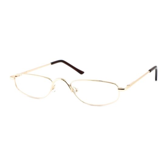 Leesbril Easy Eyewear 75016 C1 in goud, schuin aanzicht.