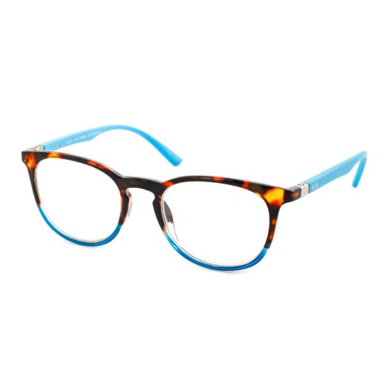 Leesbril Elle EL15936 in blauw, schuin aanzicht.
