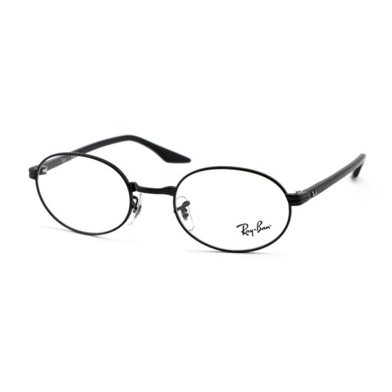 Leesbril Ray-Ban 0RX6481V-2509, zwart, schuin aanzicht.