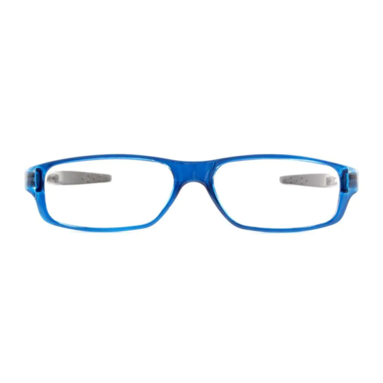 Een blauwe Nannini Newfold 506 leesbril vanaf de voorkant gezien.