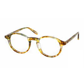 Leesbril van Frank and Lucie Eyefresh met schuin aanzicht in Sunny Bergamot design.