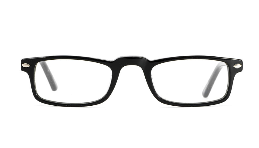 Vooraanzicht van de zwarte leesbril van Frank and Lucie Eyespy FL16100.