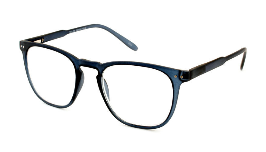 Leesbril I Need You Tailor G65000 in blauw, schuin aanzicht.