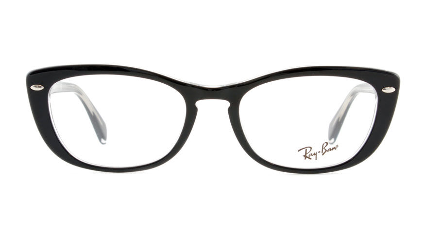Vooraanzicht van zwarte Ray-Ban leesbril (model ORX5366-2034)