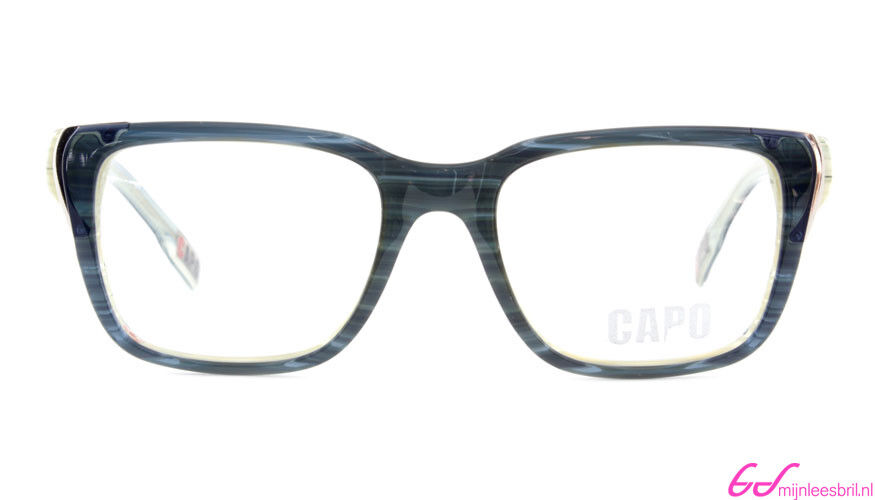 Vooraanzicht van blauwe leesbril Capo Don Vito.