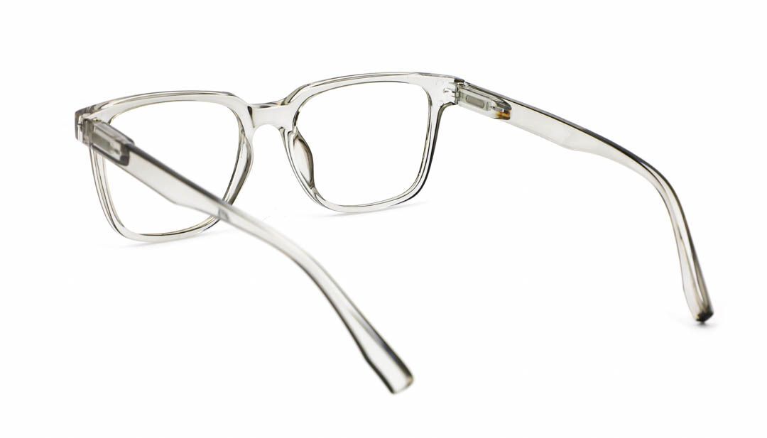 Zij-aanzicht van de Vista Bonita Cubo Kadushi Silver leesbril.